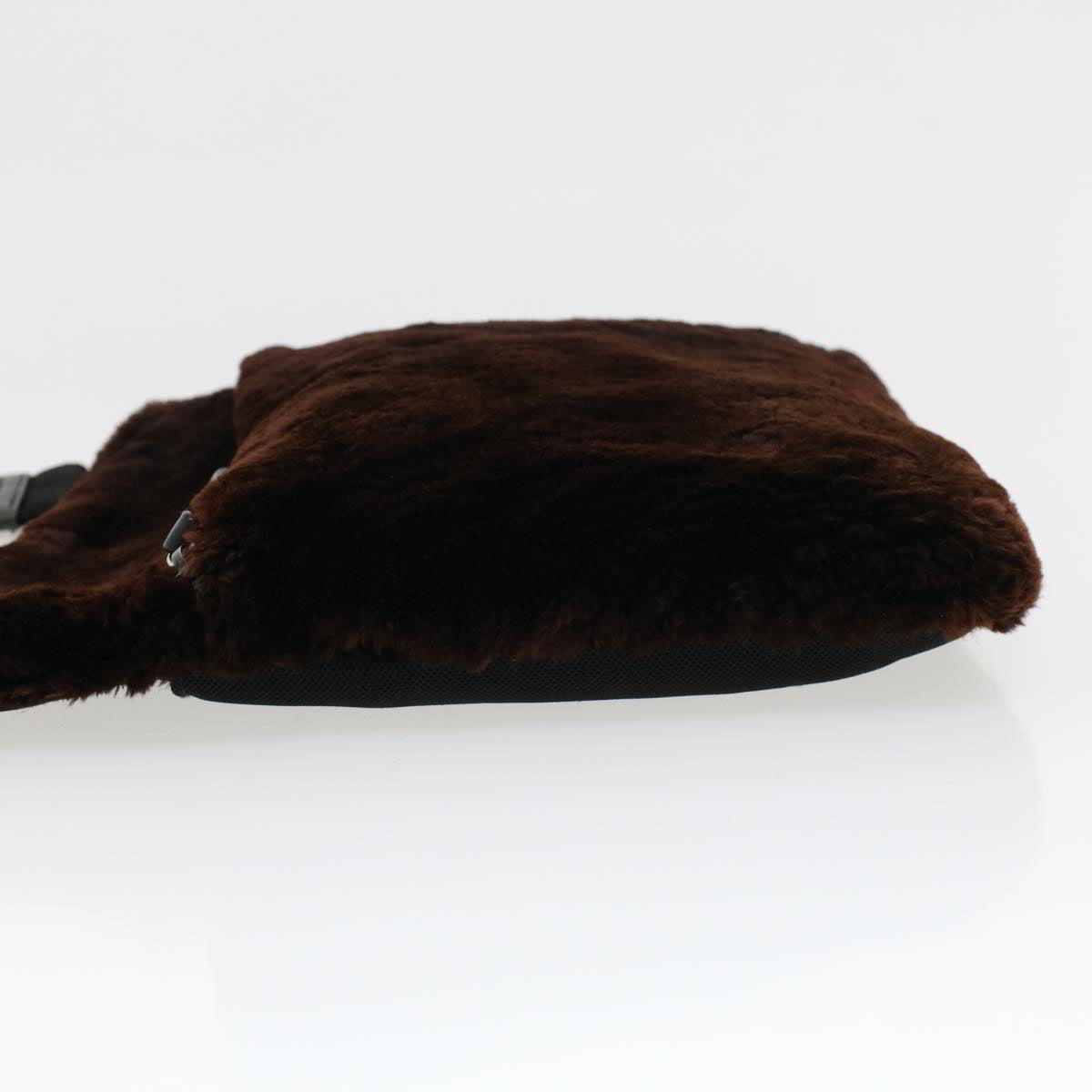 PRADA  Sports Shoulder Bag Fur Brown Auth ar9449B