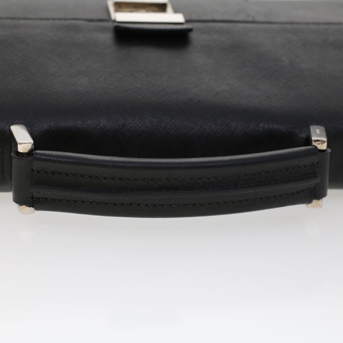 Prada Hand Bag Safiano leather Black  ar9575