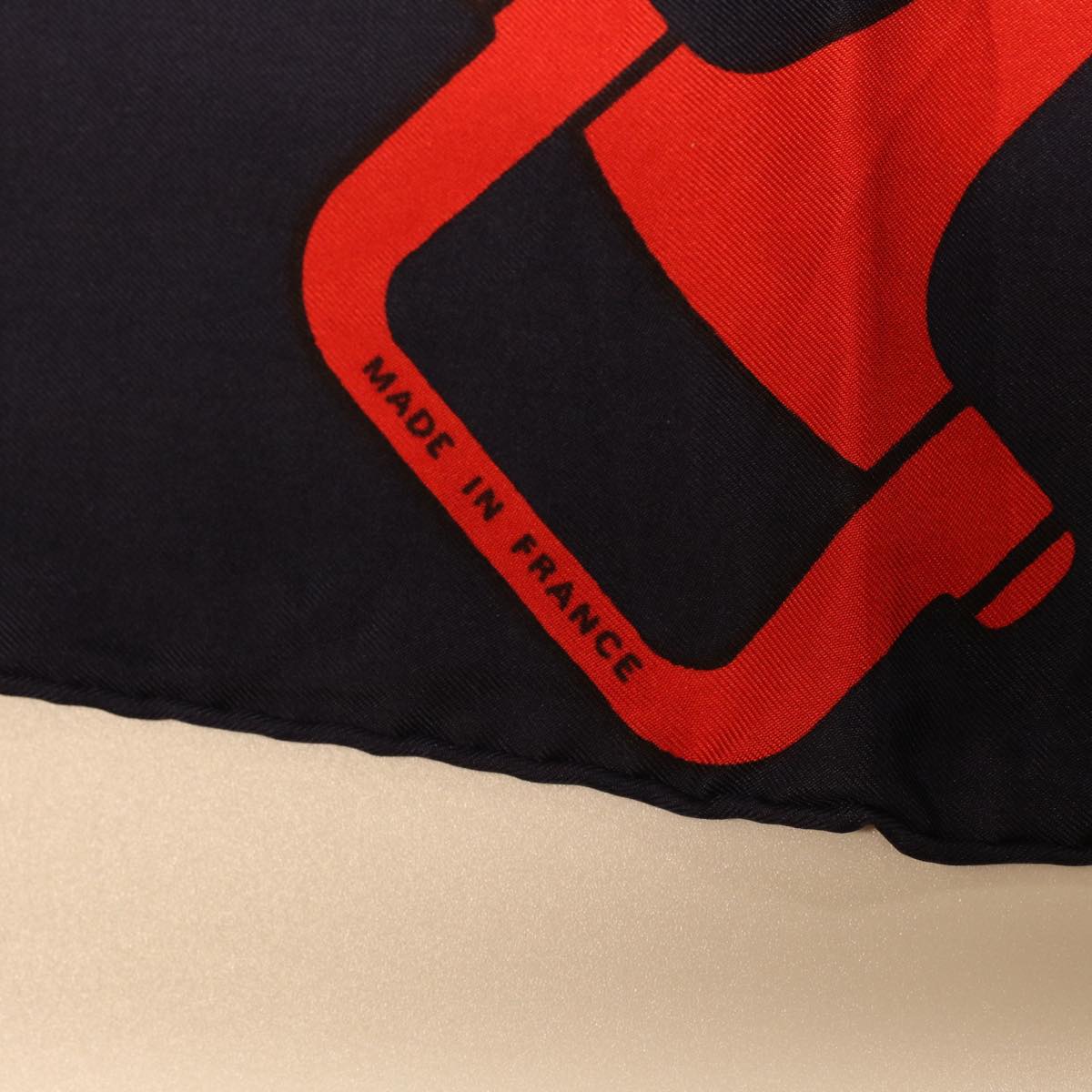 Celine Macadam Canvas Scarf Silk Navy Red  ar9644