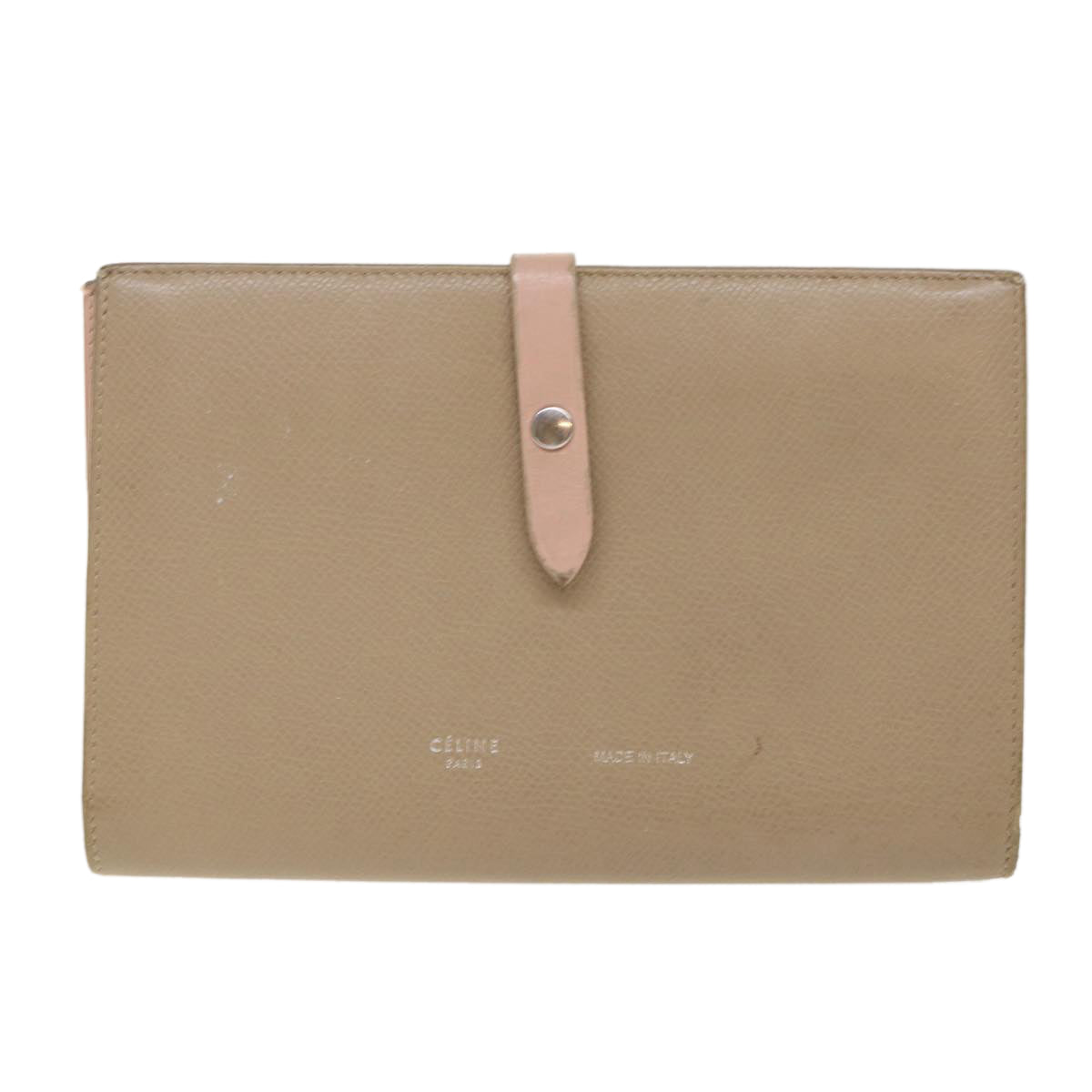 Celine Large Strap Wallet Leather Beige  ar9727B