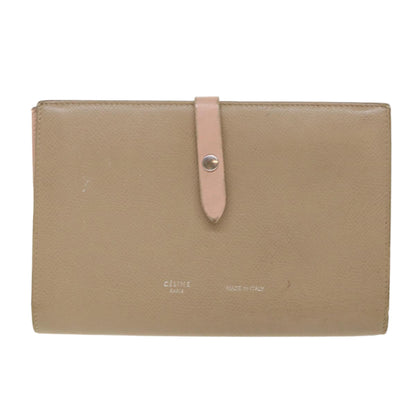 Celine Large Strap Wallet Leather Beige  ar9727B