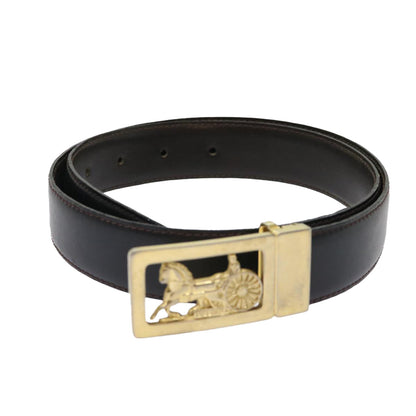 Celine Horse Carriage Belt Leather 28"-32.3" Black  ar9780