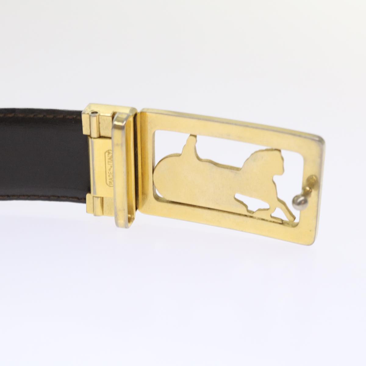 Celine Horse Carriage Belt Leather 28"-32.3" Black  ar9780