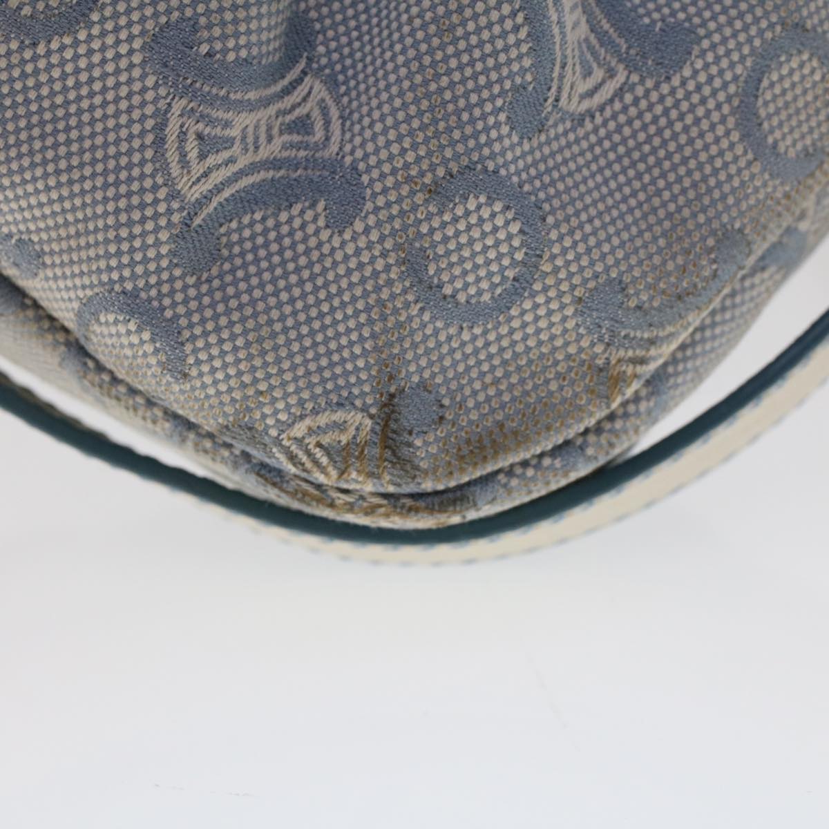 Celine C Macadam Canvas Shoulder Bag Leather Blue  ar9834