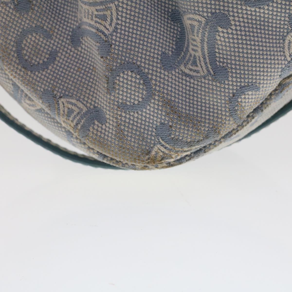 Celine C Macadam Canvas Shoulder Bag Leather Blue  ar9834