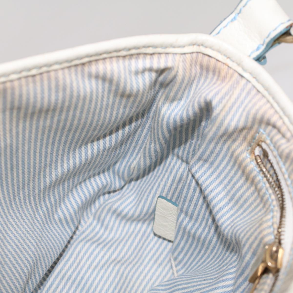 Celine C Macadam Canvas Shoulder Bag Leather Blue  ar9834