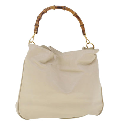 GUCCI Bamboo Shoulder Bag Leather Beige Brown  ar9898B