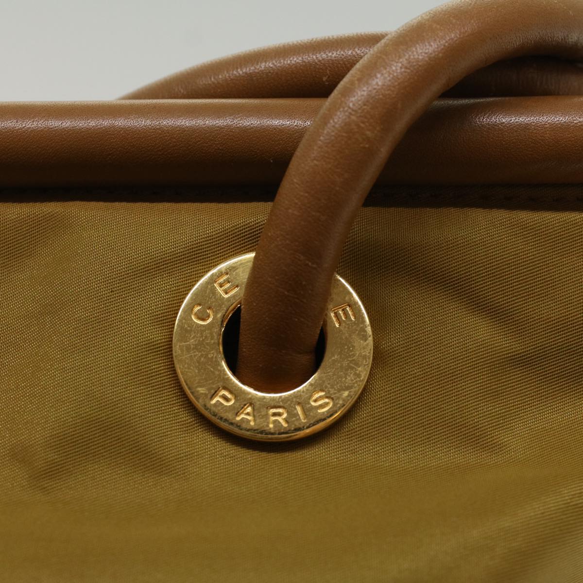 Celine Hand Bag Nylon Khaki  ar9963