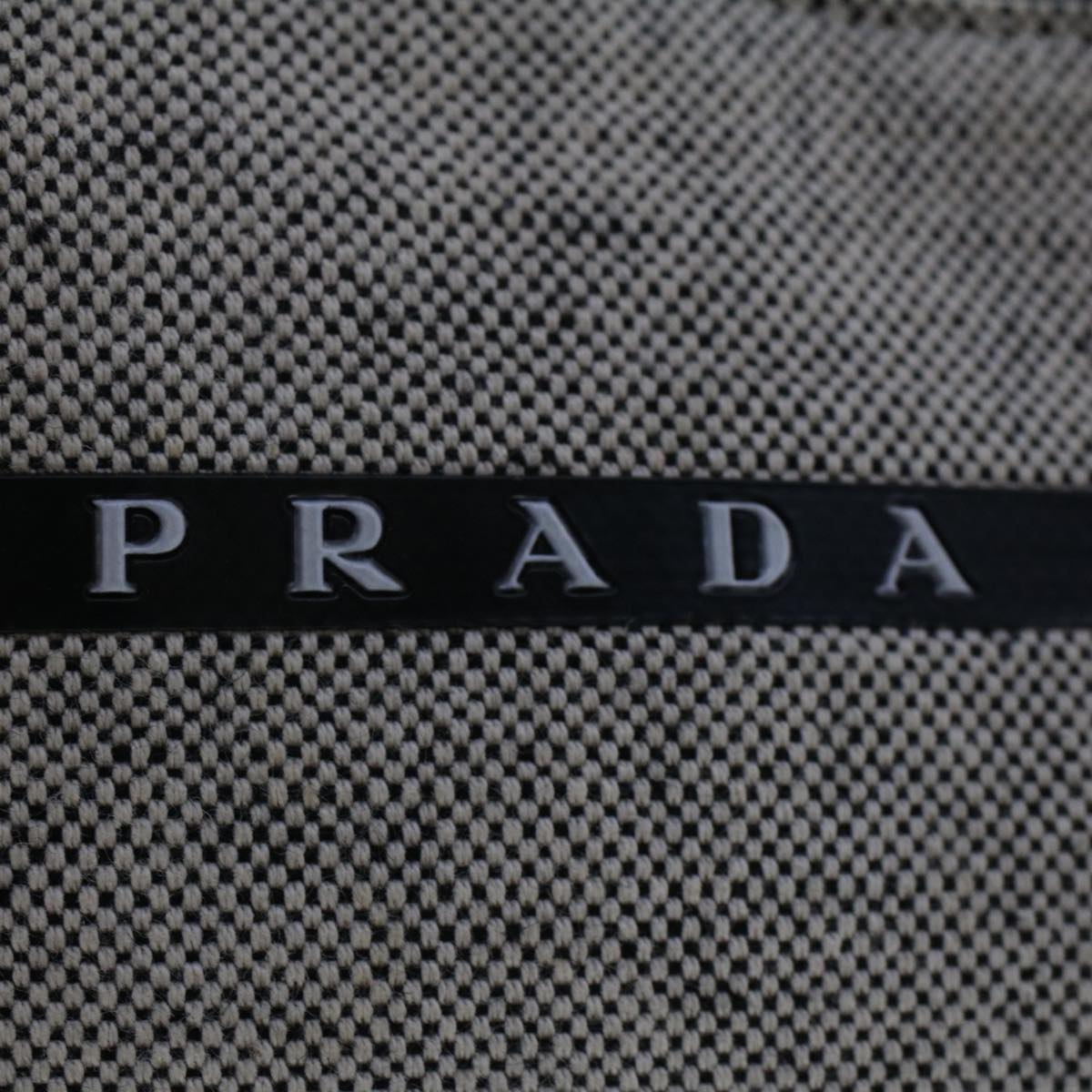 Prada Sports Hand Bag Canvas Beige Black  ar9973