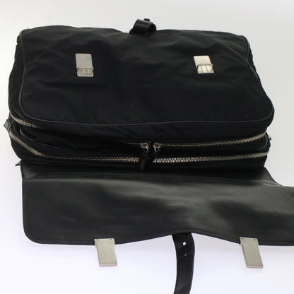 Prada Hand Bag Nylon Leather Black  ar9983