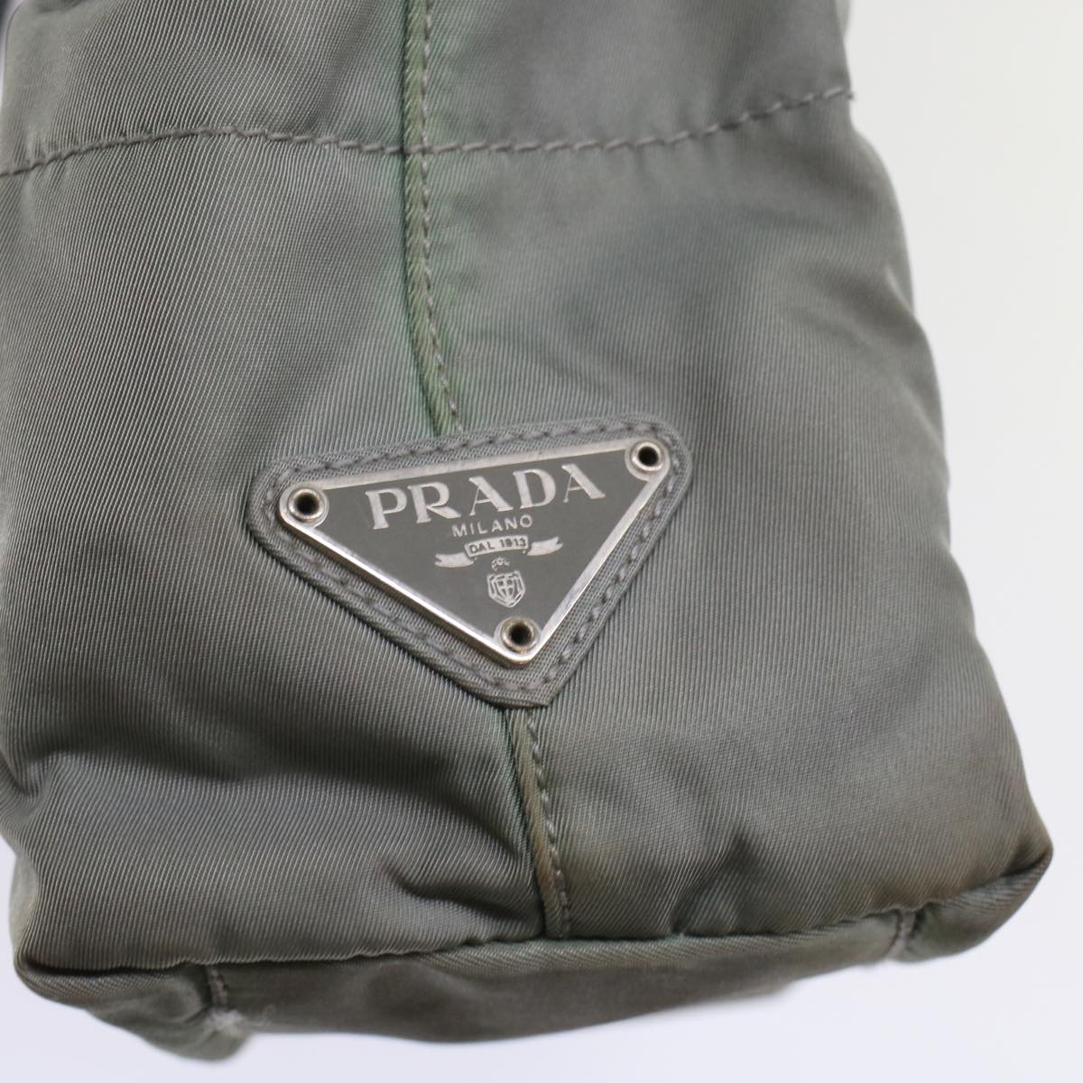 Prada Quilted Shoulder Bag Nylon Gray  ar9997