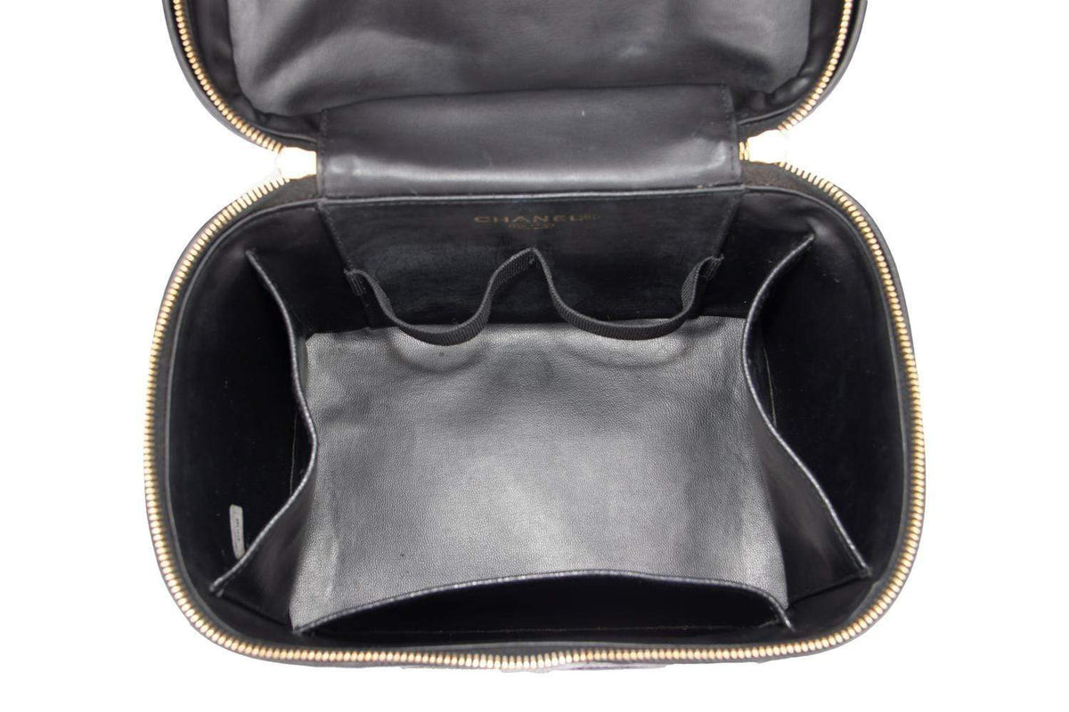 Vintage Chanel Vanity Bag in Black Caviar Leather