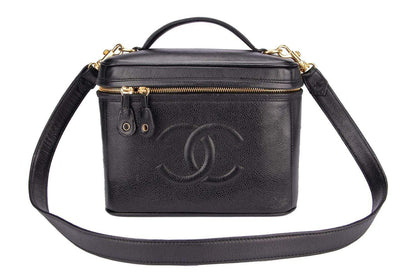 Vintage Chanel Vanity Bag in Black Caviar Leather