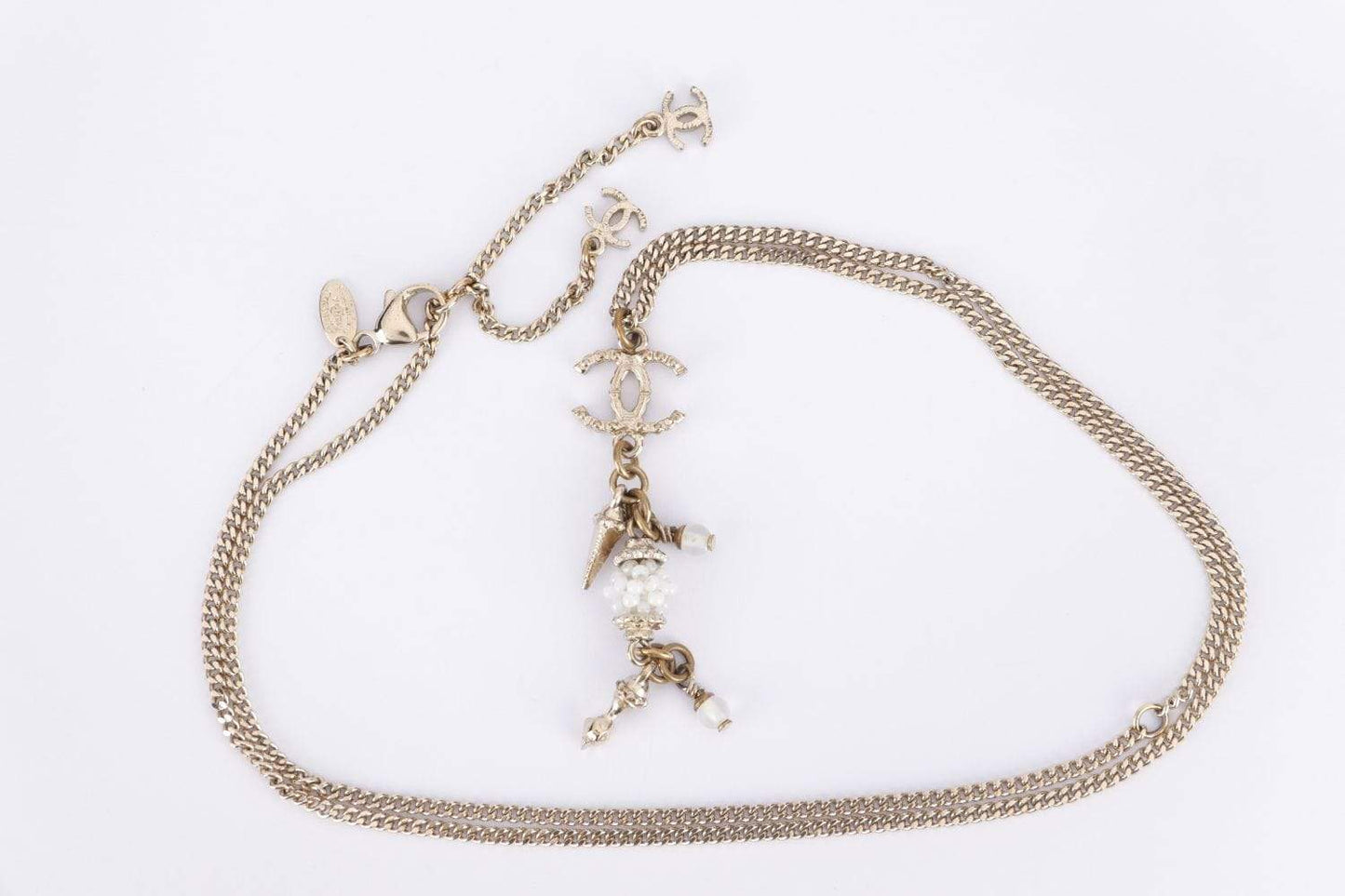 Chanel Light GP Necklace with Charms