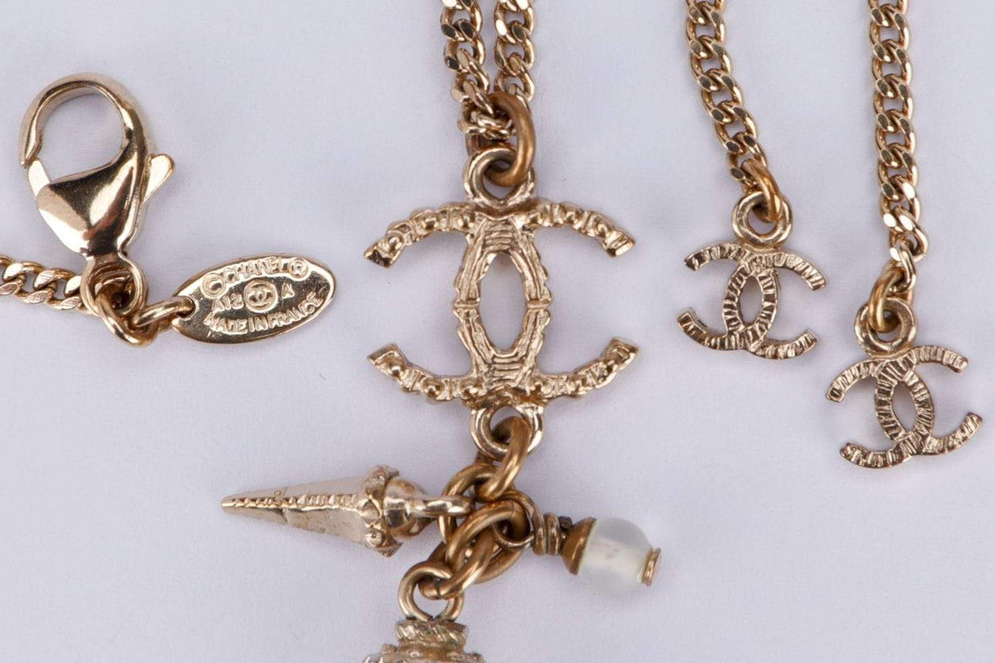 Chanel Light GP Necklace with Charms