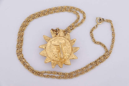 Chanel Faux Pearl Sun Collar Necklace in Gold