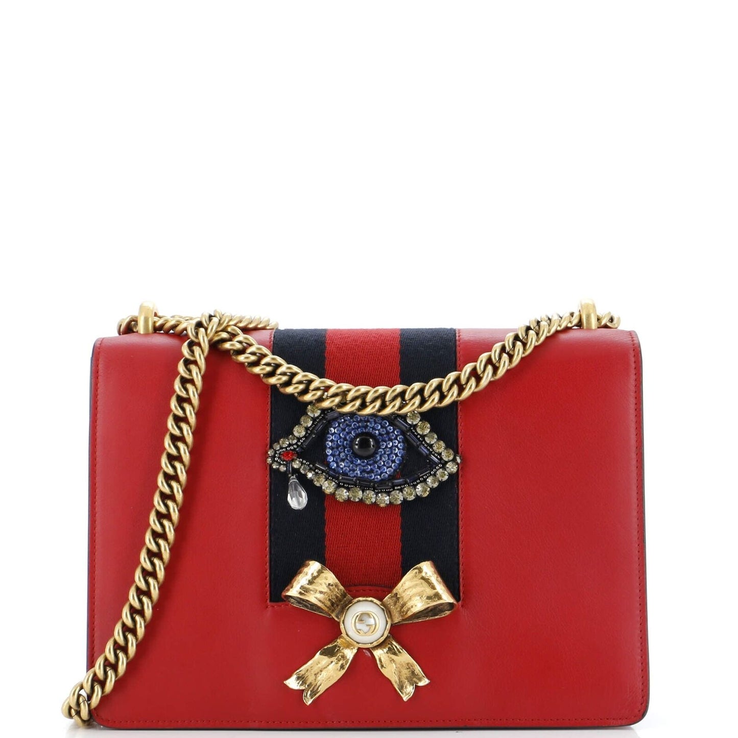 Gucci Web Peony Chain Shoulder Bag