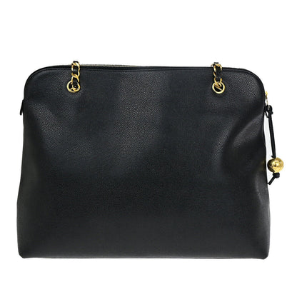 Chanel Cc Logo Chain Shoulder Bag Caviar