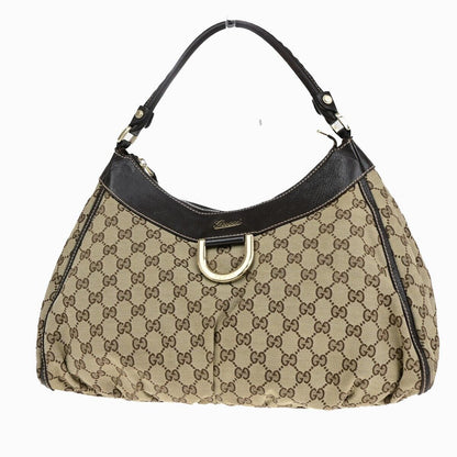 Gucci Gg Logo Abbey Shoulder Bag Canvas