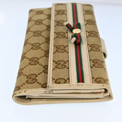 Gucci Gg Canvas Leather Long Wallet