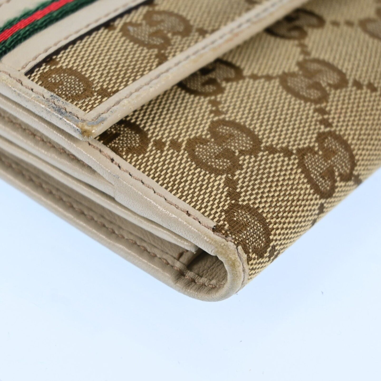 Gucci Gg Canvas Leather Long Wallet