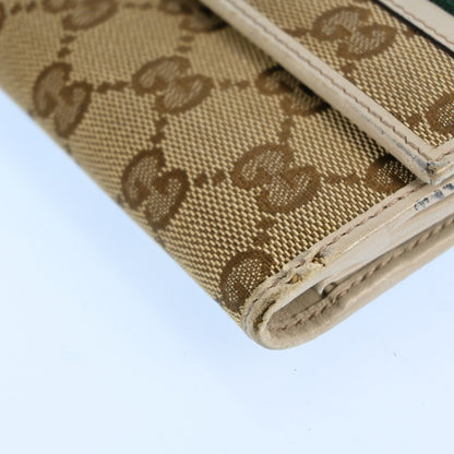 Gucci Gg Canvas Leather Long Wallet