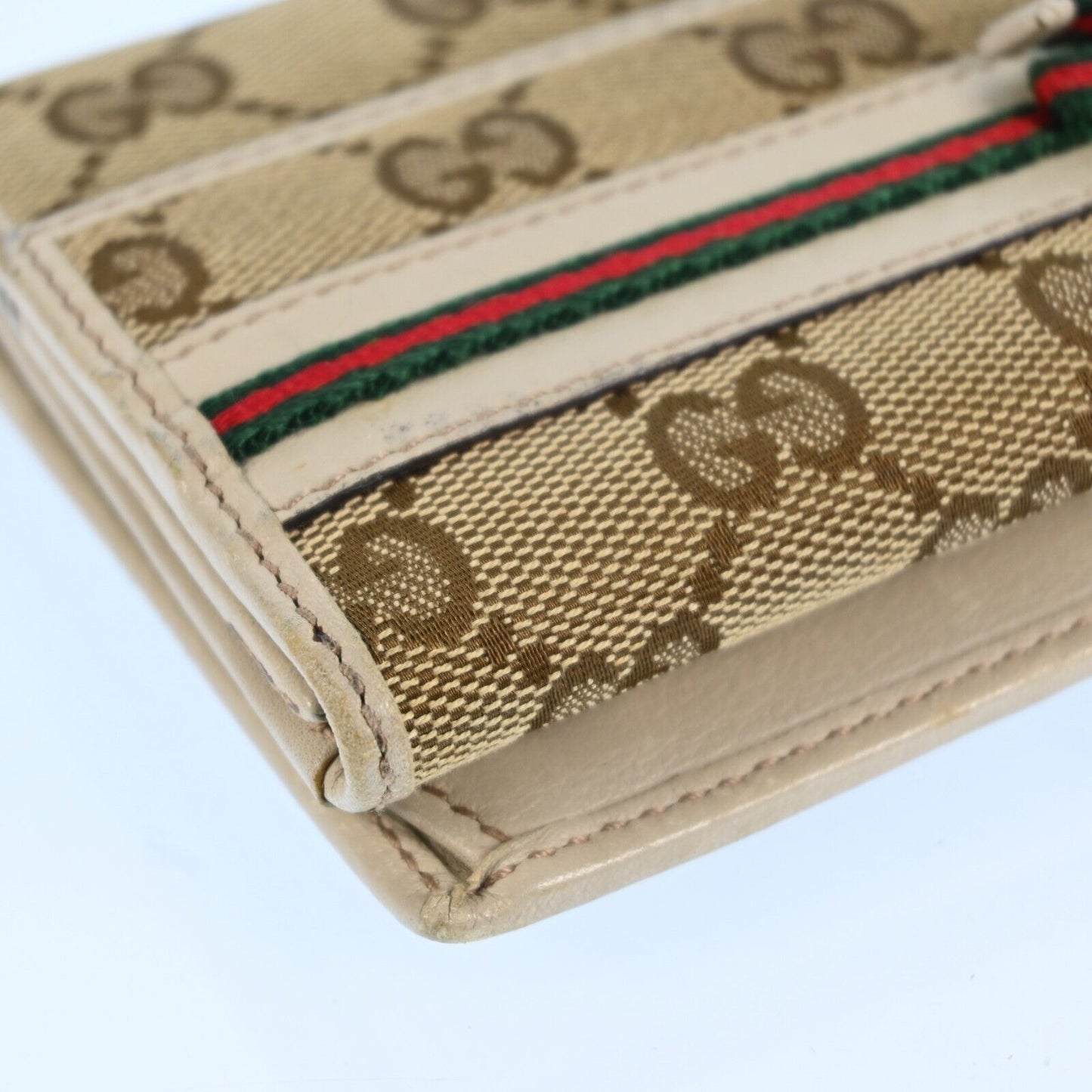 Gucci Gg Canvas Leather Long Wallet