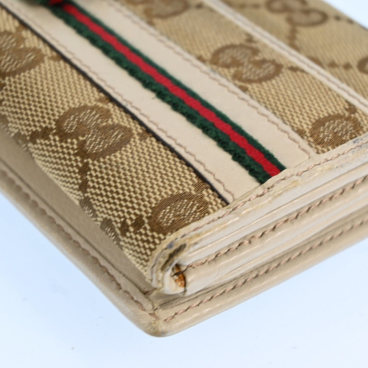 Gucci Gg Canvas Leather Long Wallet