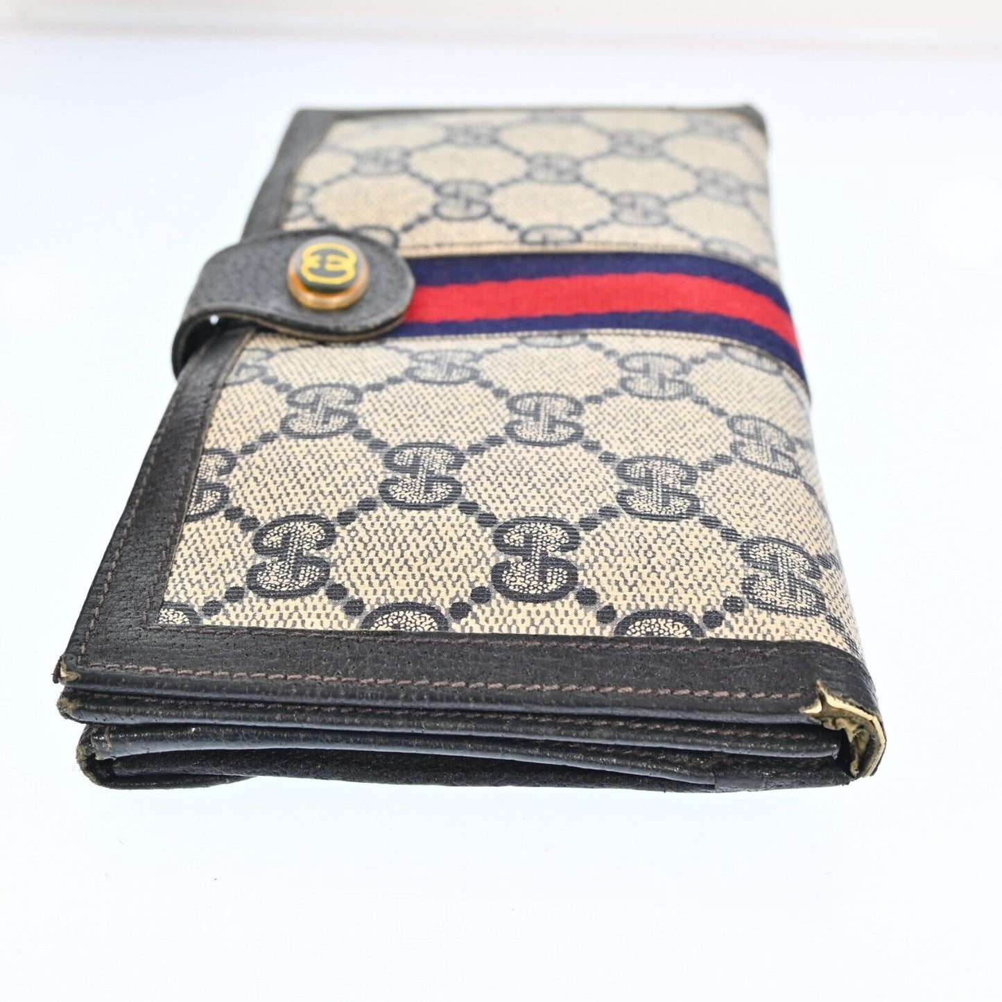 Gucci Gg Pvc Leather Long Wallet Navy