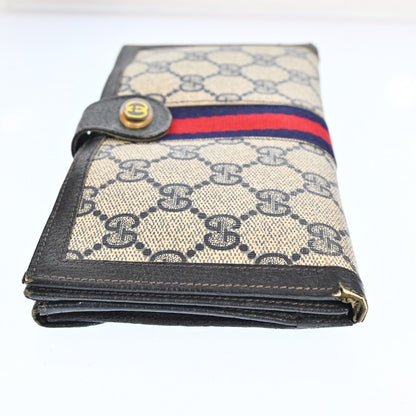 Gucci Gg Pvc Leather Long Wallet Navy