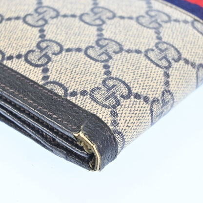 Gucci Gg Pvc Leather Long Wallet Navy