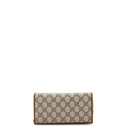 Gucci Horsebit Chain Wallet Gg Coated