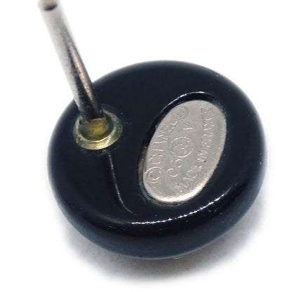 Chanel Button Piercing Earrings Black