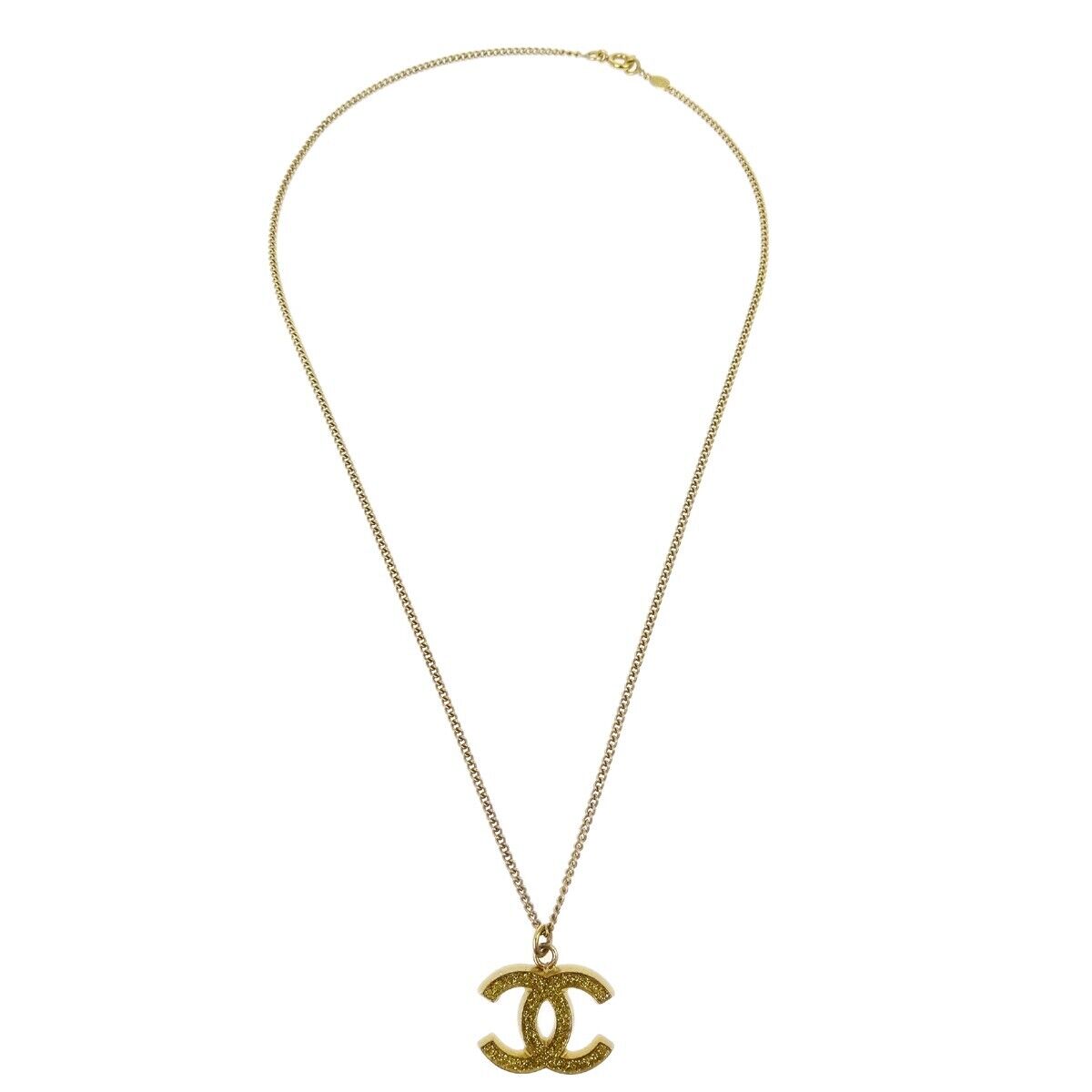 Chanel Cc Chain Pendant Necklace Gold
