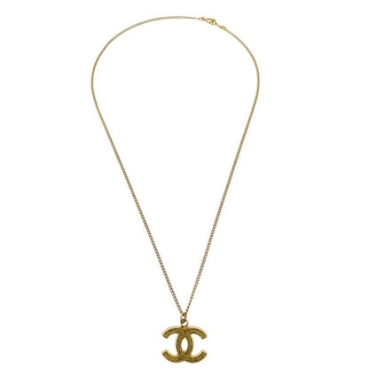 Chanel Cc Chain Pendant Necklace Gold