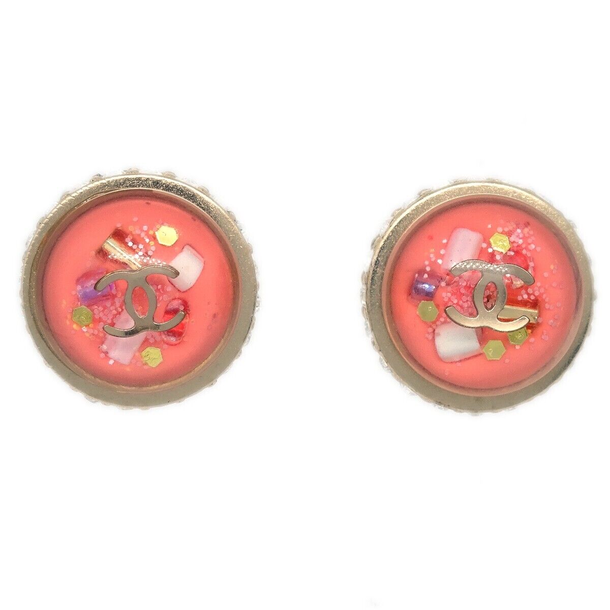 Chanel Button Piercing Earrings
