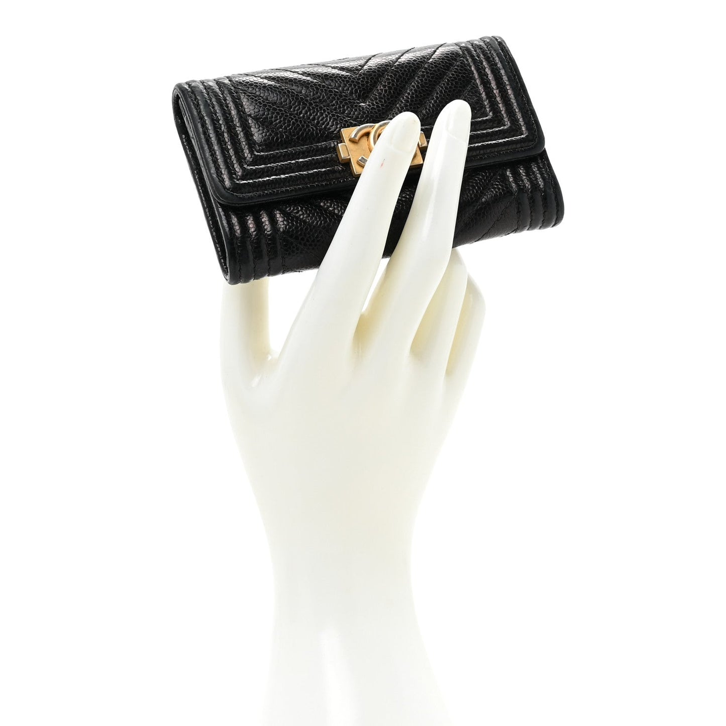 Chanel Caviar Chevron Quilted Boy Flap