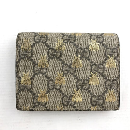 Gucci Gg Supreme Bees Card Case Wallet