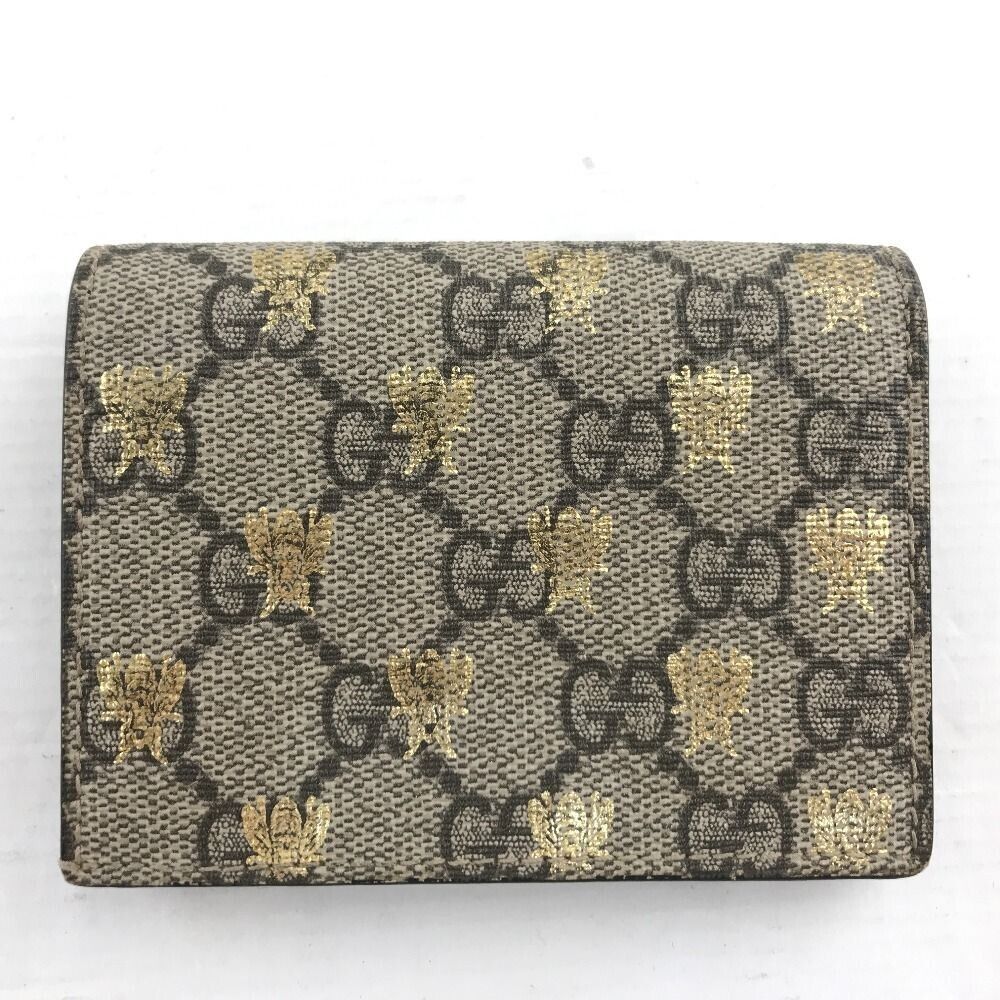 Gucci Gg Supreme Bees Card Case Wallet