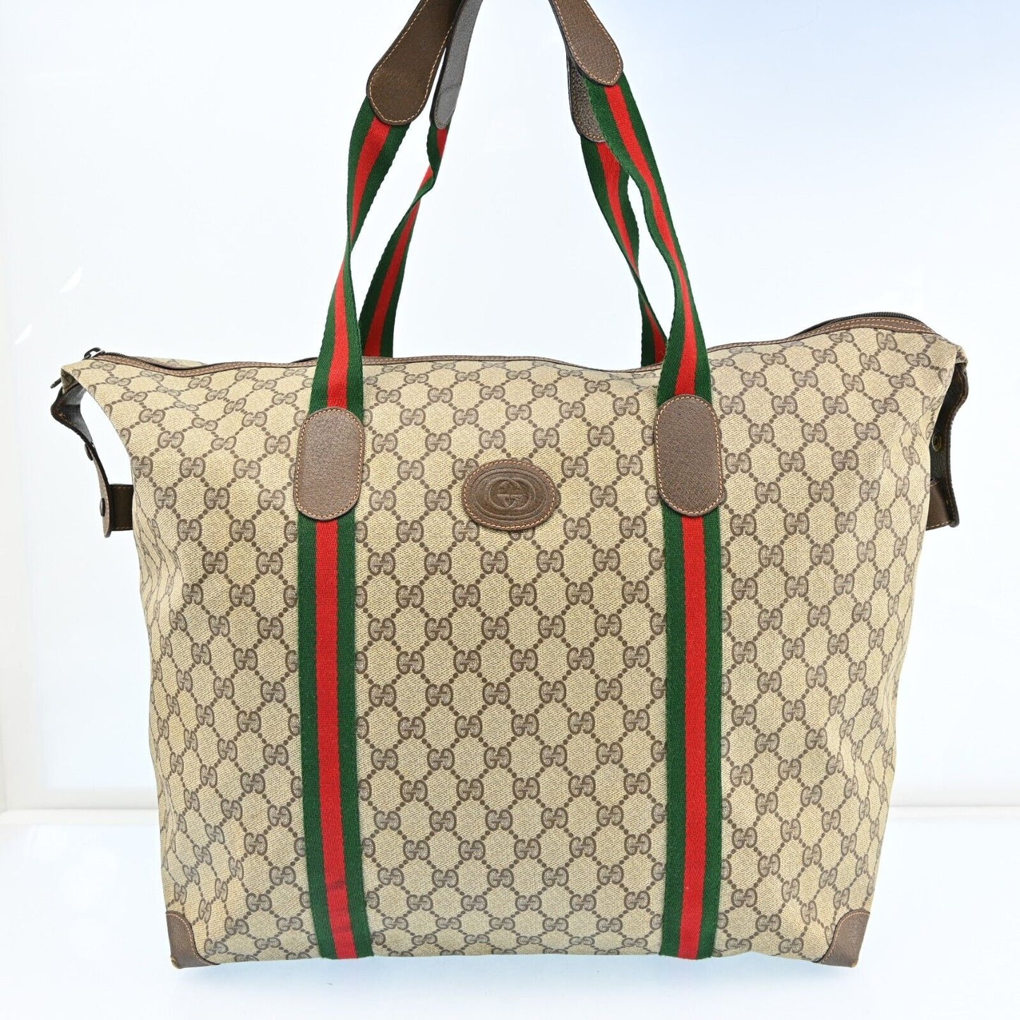 Gucci Web Sherry Line Boston Bag Pvc