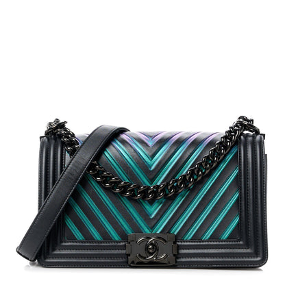 Chanel Calfskin Painted Chevron Embossed