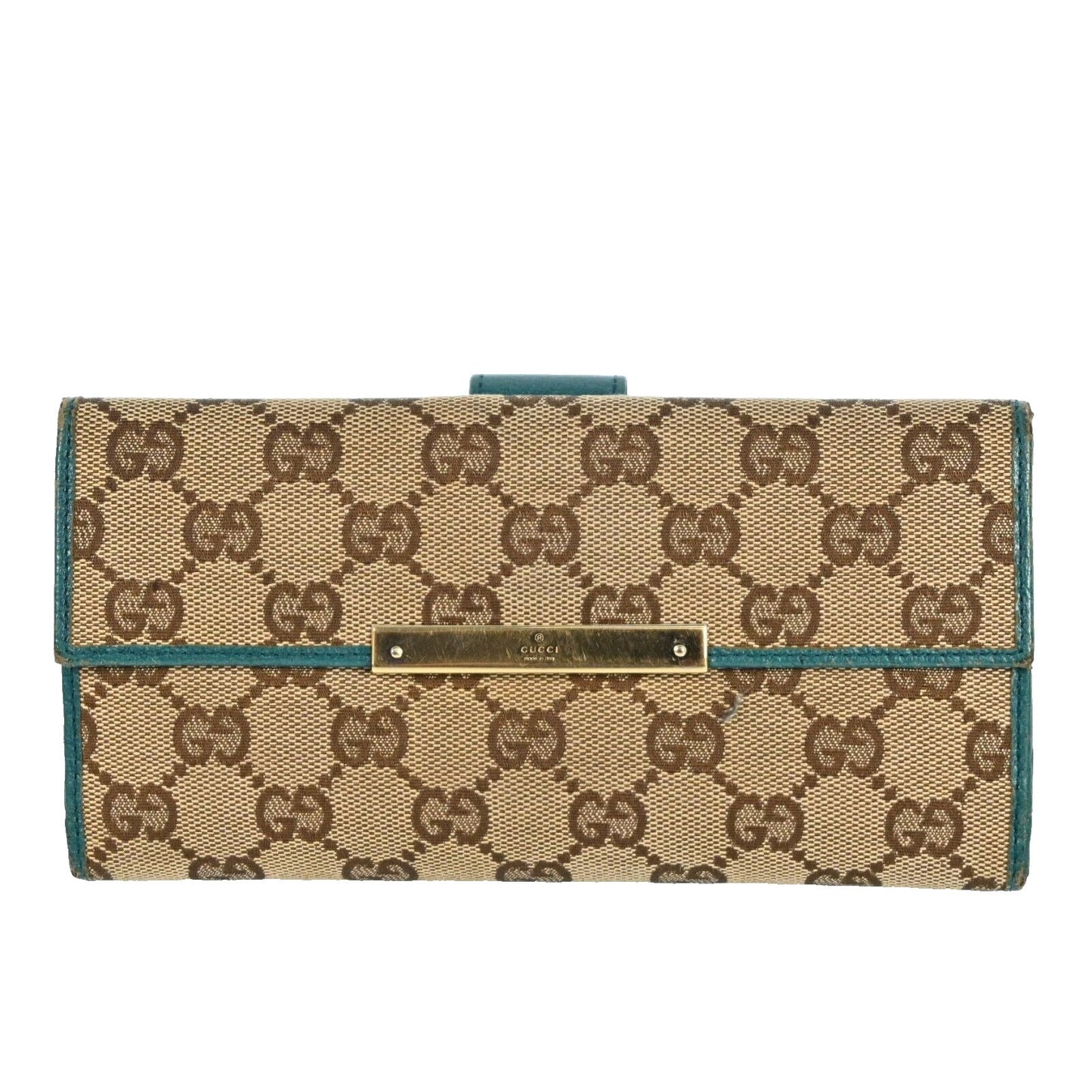 Gucci Gg Canvas Leather Long Wallet