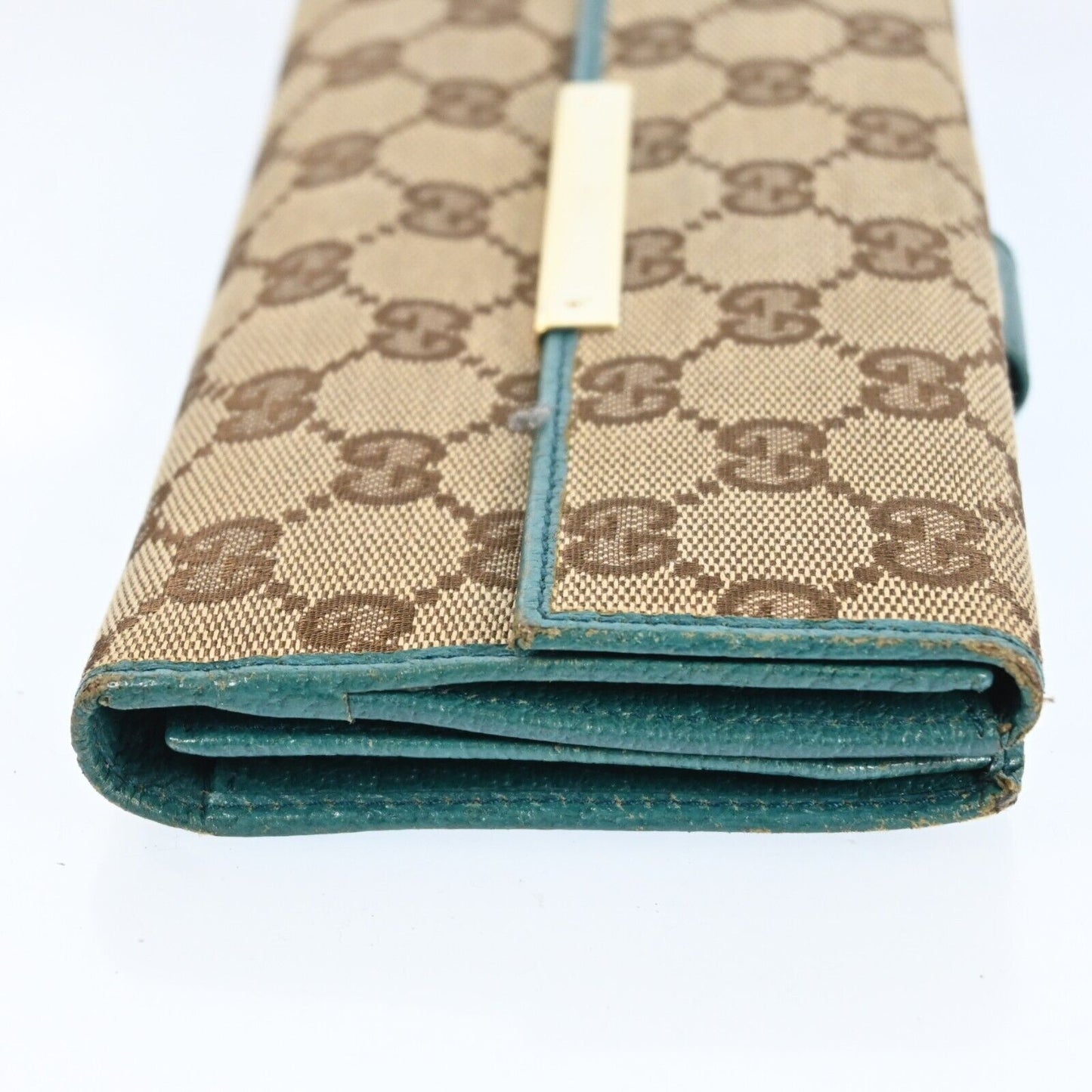 Gucci Gg Canvas Leather Long Wallet