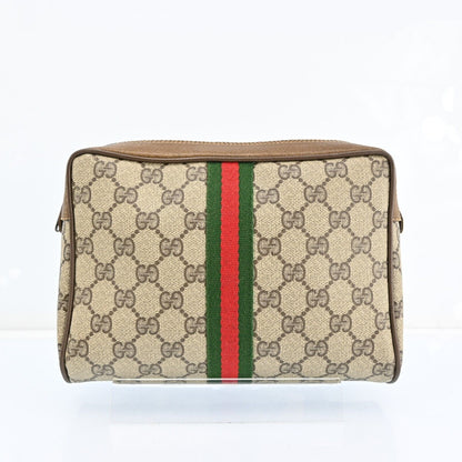 Gucci Web Sherry Line Clutch Bag Gg Pvc