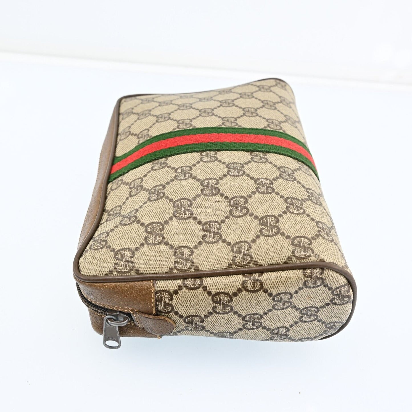 Gucci Web Sherry Line Clutch Bag Gg Pvc