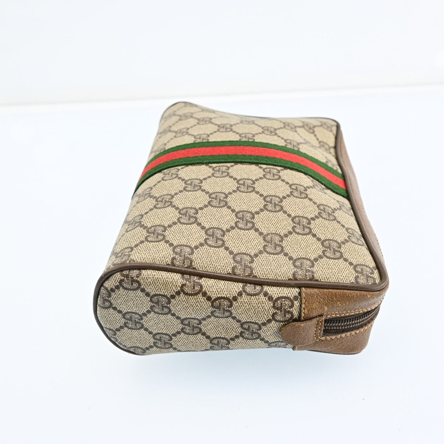 Gucci Web Sherry Line Clutch Bag Gg Pvc