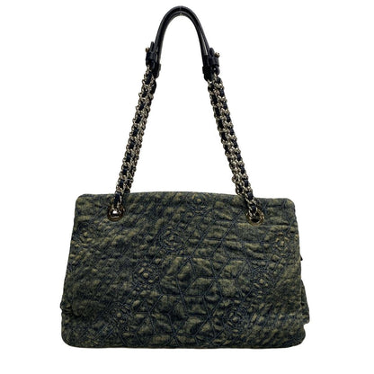 Chanel Camellia Navy Denim Leather