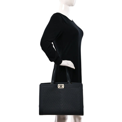 Chanel Calfskin Chevron Quilted Boy