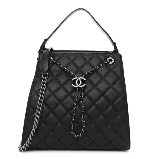Chanel Caviar Quilted Medium Cc Bucket