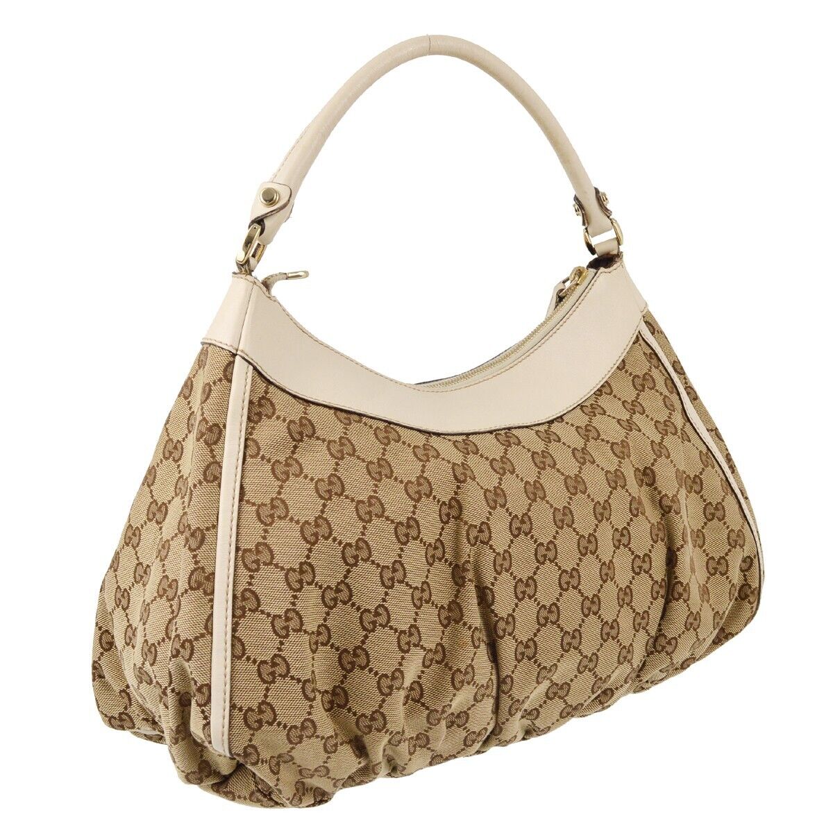 Gucci Beige White Gg Shoulder Bag